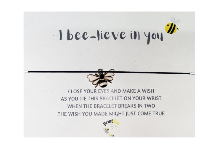 Wish Bracelet - I Bee-Live (belive) in you